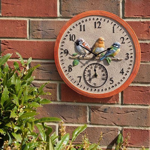 Birdwood garden wall clock - garden,