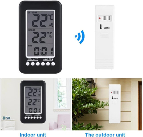 Lcd digital thermometer clock - thermometer,