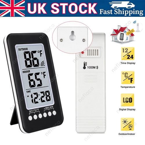 Lcd digital thermometer - thermometer, clock
